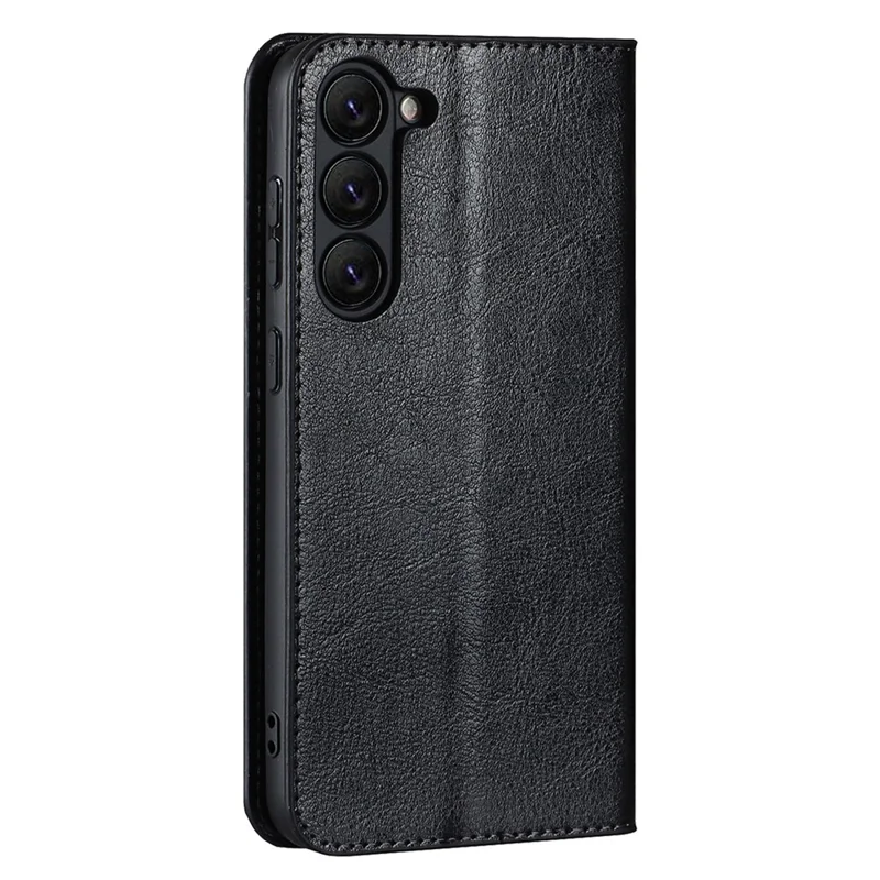 Чехлы для телефона Samsung Galaxy S23 - Crazy Horse Texture Split Leather Wallet Cover - Чёрный