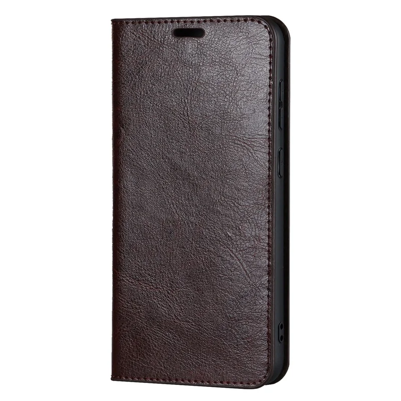 For Samsung Galaxy S23 Cell Phone Cases Crazy Horse Texture Split Leather Wallet Cover - Dark Brown