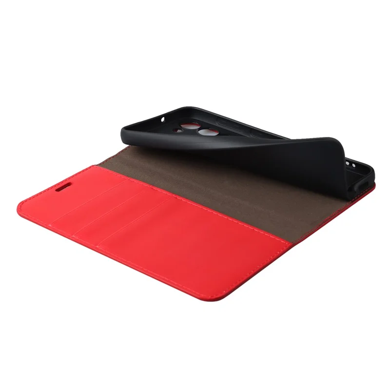 For Samsung Galaxy S23 Cell Phone Cases Crazy Horse Texture Split Leather Wallet Cover - Red