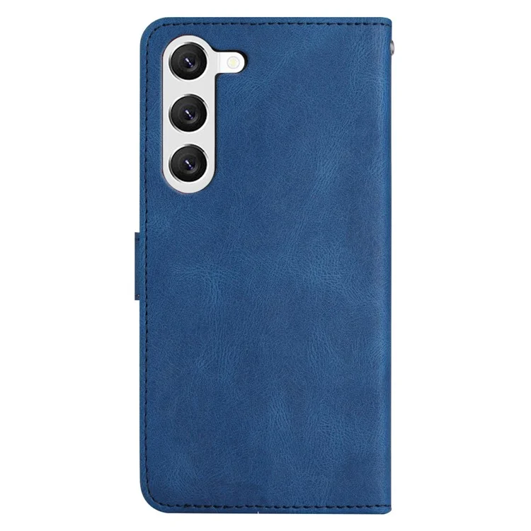 Para funda Samsung Galaxy A35 5G Líneas impresas Funda de teléfono de cuero con soporte - Azul