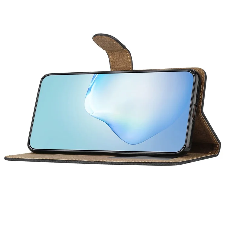 Para funda Samsung Galaxy A35 5G Líneas impresas Funda de teléfono de cuero con soporte - Azul