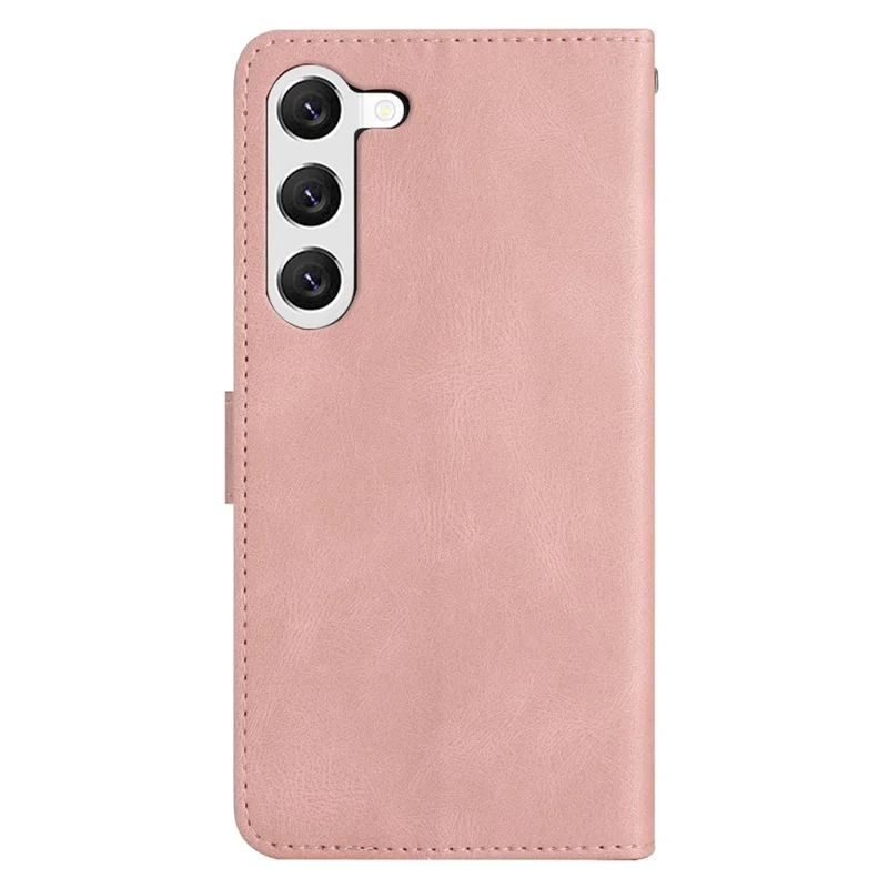 Para o Samsung Galaxy A55 5G Case de Telefone Celular Textura de Cavalo Louco Titular do Cartão Cover - Rose Gold