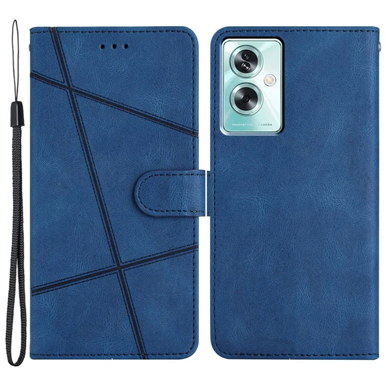 Pour Oppo A79 5G / A2 5G Étui Impression Texture Cheval Fou Stand Housse Protectrice - Bleu