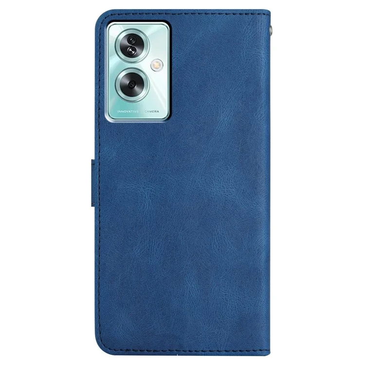 Pour Oppo A79 5G / A2 5G Étui Impression Texture Cheval Fou Stand Housse Protectrice - Bleu