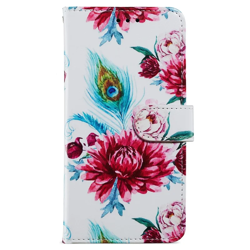 For Ulefone Note 14 Stand Leather Case Pattern Printing Phone Wallet - Peacock Flower
