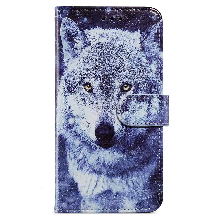 For Xiaomi 13T / 13T Pro / Redmi K60 Ultra Cover Artistic Stand Leather Wallet Case - White Wolf