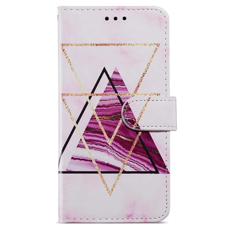 For Samsung Galaxy A55 5G Cell Phone Case PU Leather Pattern Print Wallet Cover - Tri-color Marble