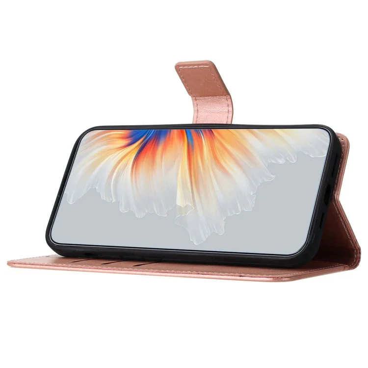 Para o Motorola Moto G84 5G Capa de Couro Glitter Phone Cover Stand Wallet - Rose Gold