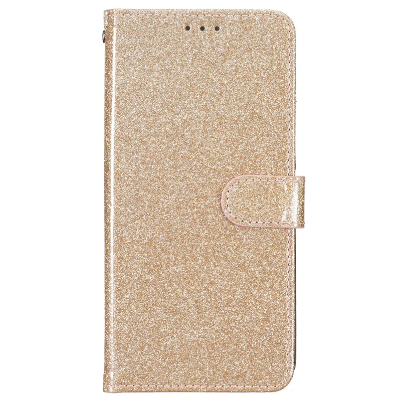For Samsung Galaxy A35 5G Leather Case Glitter Card Slots Wallet Phone Cover - Gold