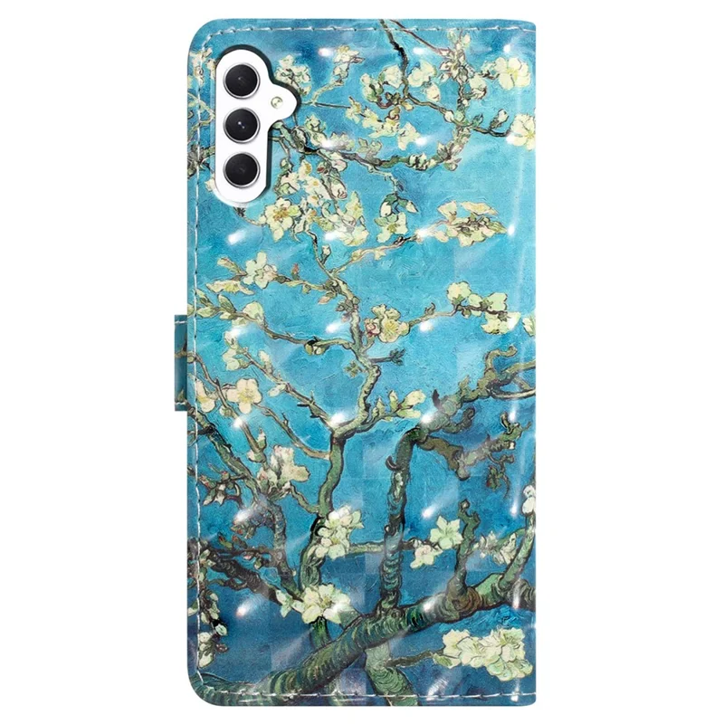 For Samsung Galaxy A35 5G Wallet Leather Case with Multiple Card Slots and Stand - Apricot Blossom