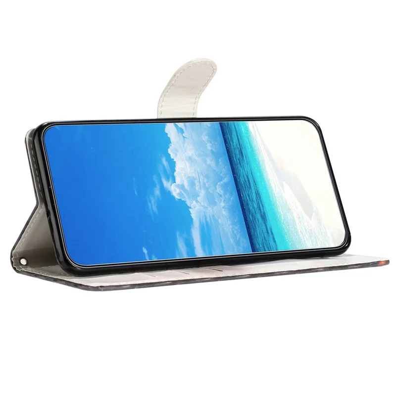 Leather Case for Samsung Galaxy A55 5G 3D Pattern Wallet Style Phone Cover with Card Slots - Stripes / Heart