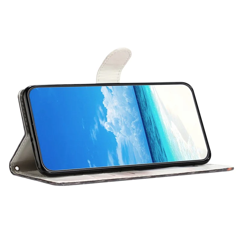 Für Ulefone Note 14 Case mit Kartenorganizer 3D-Muster Leder-Wallet-Flip-Cover - Pink Blue Marble