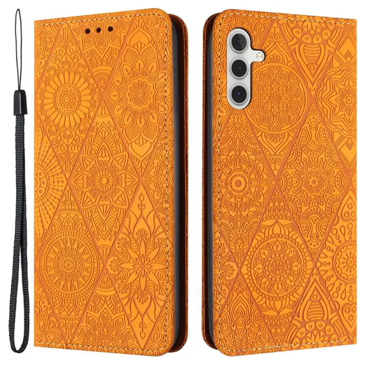 Für Samsung Galaxy A05s 4G Brieftasche Hülle Kartenfach Ständer Integrierter Magnetverschluss Handyhülle - Gelb
