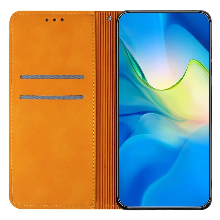 Für Samsung Galaxy A05s 4G Brieftasche Hülle Kartenfach Ständer Integrierter Magnetverschluss Handyhülle - Gelb