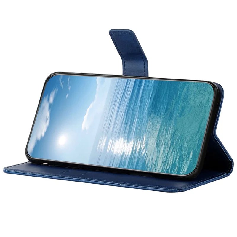 For Samsung Galaxy A05s 4G Phone Case Flip Shockproof Leather Folio Phone Cover - Blue