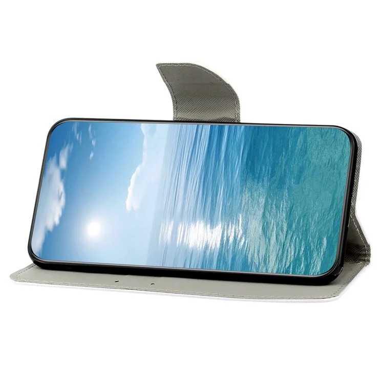 Custodia in pelle per Samsung Galaxy A05s 4G Motivo stampato Design a copertura a libro - Farfalla / Gatto