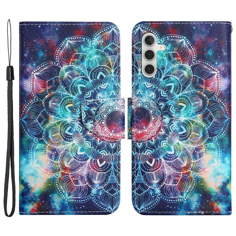 Leather Phone Case for Samsung Galaxy A05s 4G Pattern Print Design Flip Cover - Starry Sky / Mandala