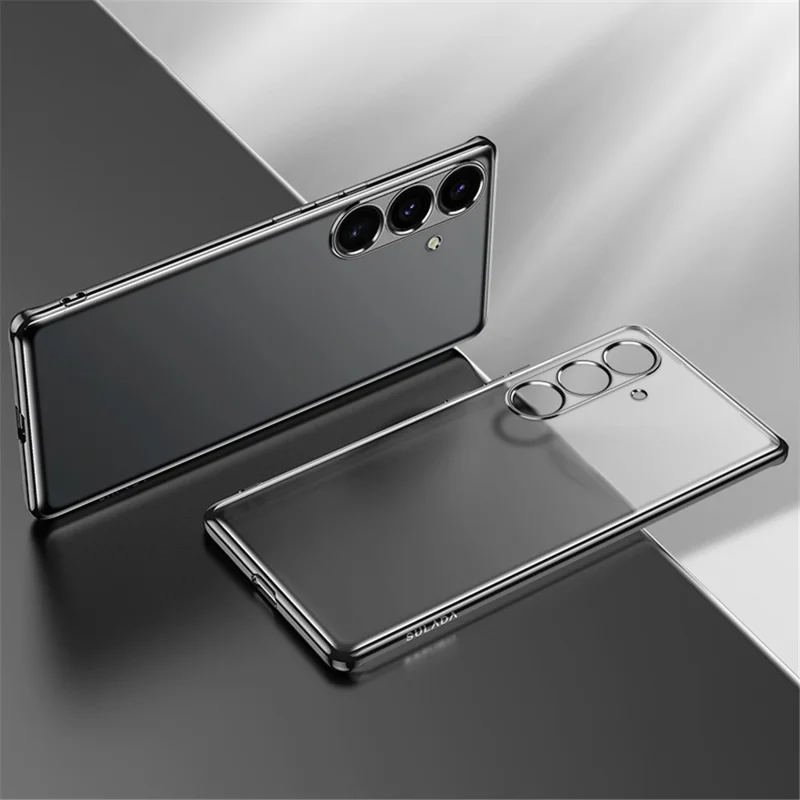 SULADA Nature Series for Samsung Galaxy S24 Case Matte Finish TPU Electroplating Cover - Black