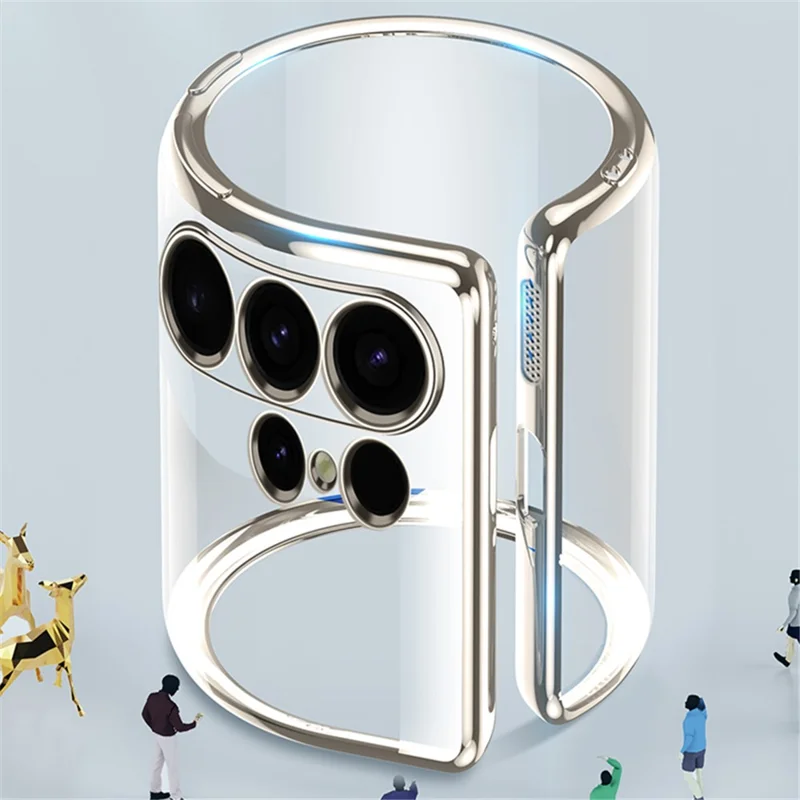 SULADA For Samsung Galaxy S24+ Clear Case Ultra-Thin Electroplated Edge TPU Cover - Black