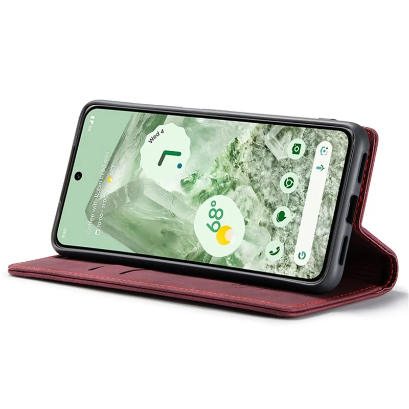 CASEME 013 Series For Google Pixel 8a Magnetic Case Anti-scratch PU Leather Phone Wallet Cover - Red