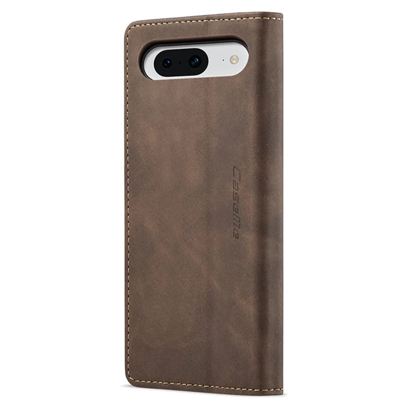 CASEME 013 Series For Google Pixel 8a Magnetic Case Anti-scratch PU Leather Phone Wallet Cover - Coffee