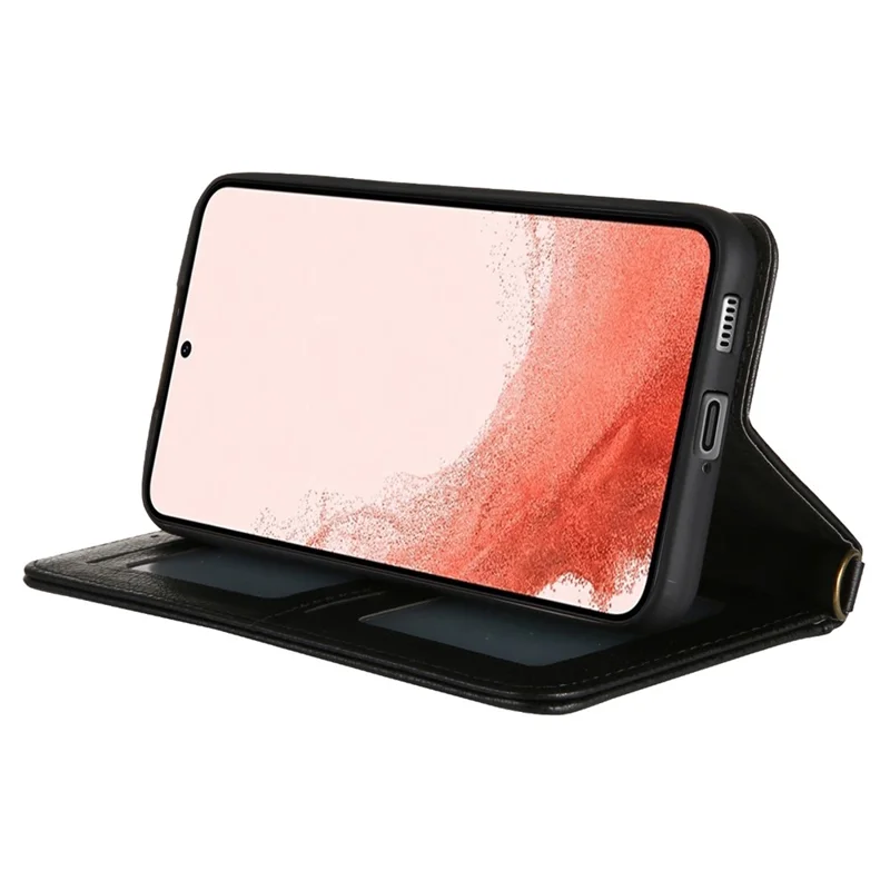 CMAI2 For Samsung Galaxy S23 Case PU Leather Card Holder Phone Wallet Cover - Black