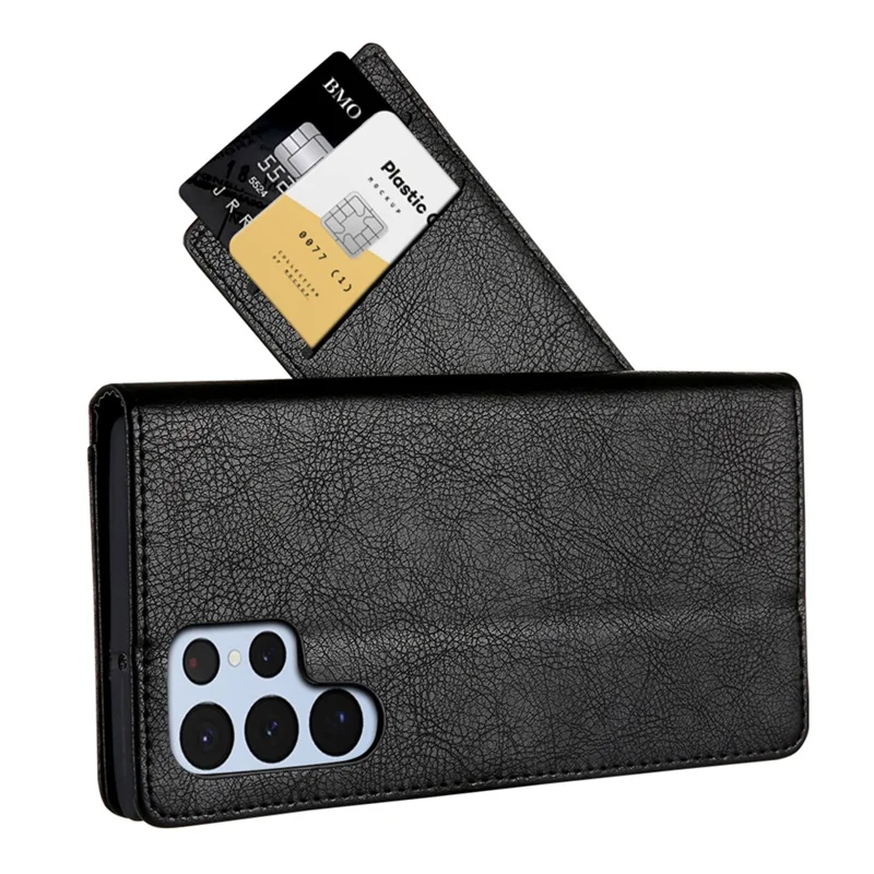 CMAI2 для чехла Samsung Galaxy S24 Ultra Anti-drop Leather Stand Wallet Mobile Phone Cover - Черный