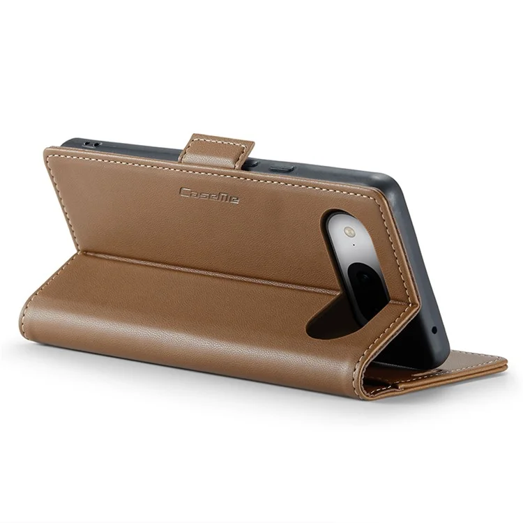 For Google Pixel 8a Leather Case CASEME 023 RFID Blocking 3 Card Slot Mobile Cover - Brown
