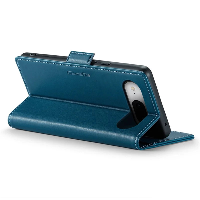 For Google Pixel 8a Leather Case CASEME 023 RFID Blocking 3 Card Slot Mobile Cover - Blue