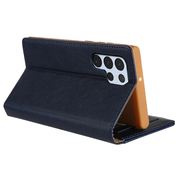 CMAI2 Pour Coque Samsung Galaxy S22 Ultra 5G, en Cuir PU Antichoc, Support de Téléphone Protecteur - Bleu