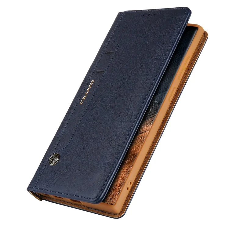 CMAI2 Pour Coque Samsung Galaxy S22 Ultra 5G, en Cuir PU Antichoc, Support de Téléphone Protecteur - Bleu