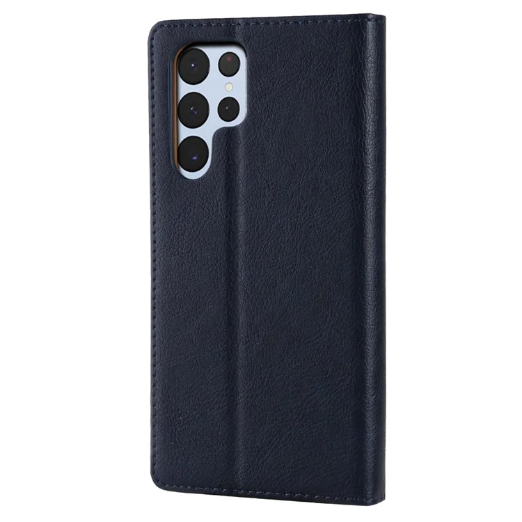 CMAI2 Pour Coque Samsung Galaxy S22 Ultra 5G, en Cuir PU Antichoc, Support de Téléphone Protecteur - Bleu