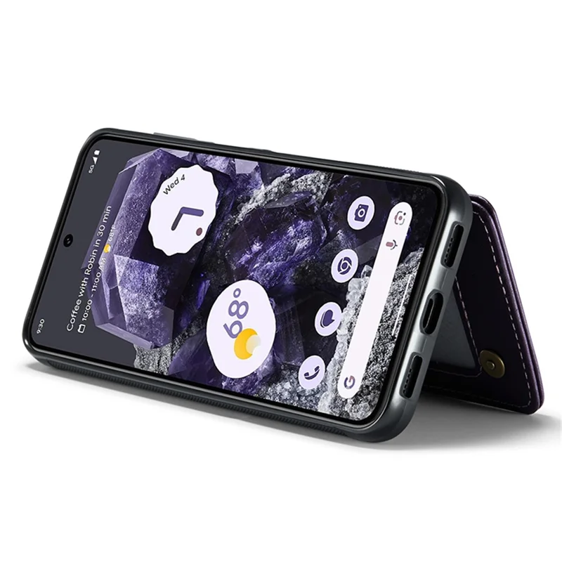 For Google Pixel 8 Cell Phone Phone Case CASEME C22 Leather Back Cover with RFID Blocking Card Slots - Purple