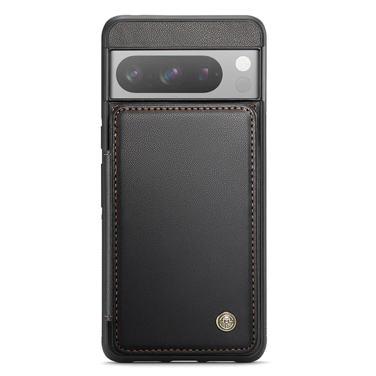 CASEME C22 Series for Google Pixel 8 Pro Case Glossy RFID Blocking Phone Cover with 4 Card Slots - Black