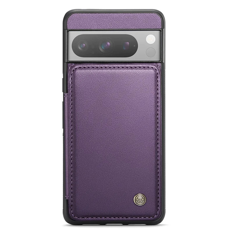 CASEME C22 Series for Google Pixel 8 Pro Case Glossy RFID Blocking Phone Cover with 4 Card Slots - Purple