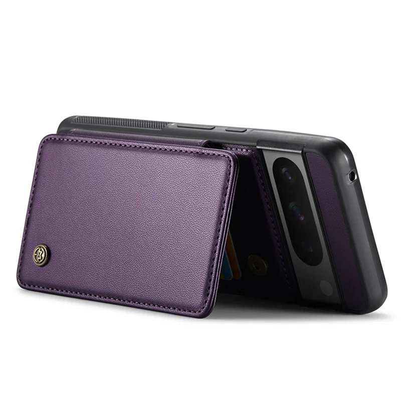 CASEME C22 Series for Google Pixel 8 Pro Case Glossy RFID Blocking Phone Cover with 4 Card Slots - Purple