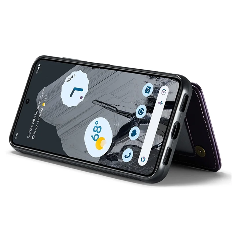 CASEME C22 Series for Google Pixel 8 Pro Case Glossy RFID Blocking Phone Cover with 4 Card Slots - Purple