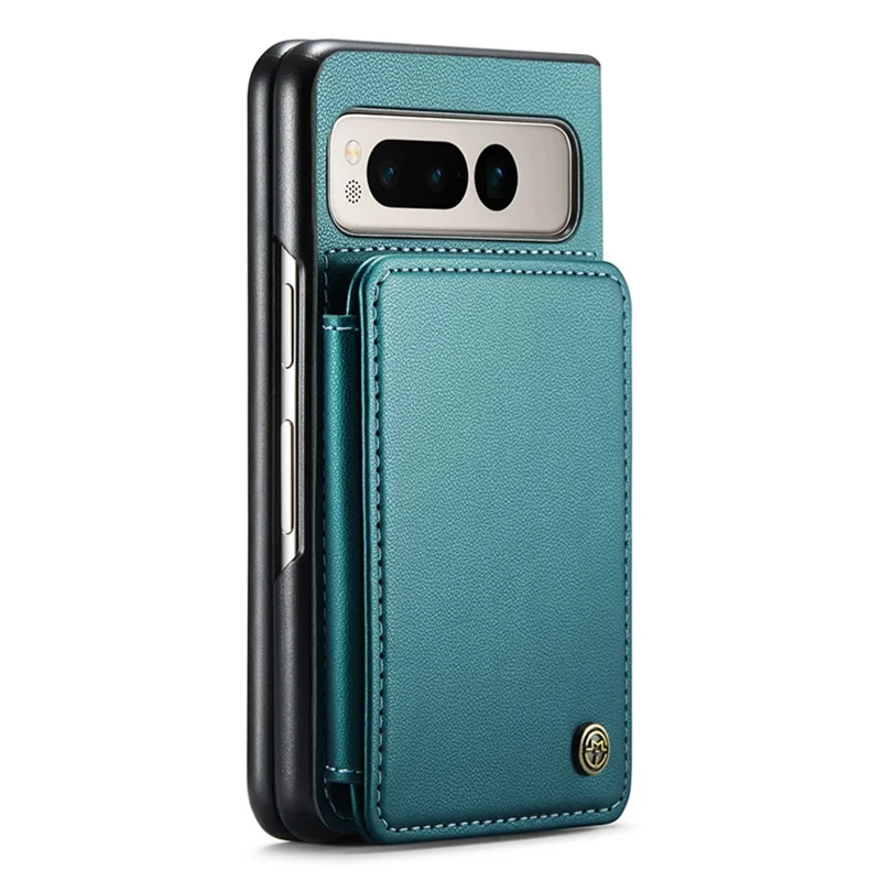 CASEME C22 Series for Google Pixel Fold Case Leather RFID Blocking Phone Cover with Front Frame - Green
