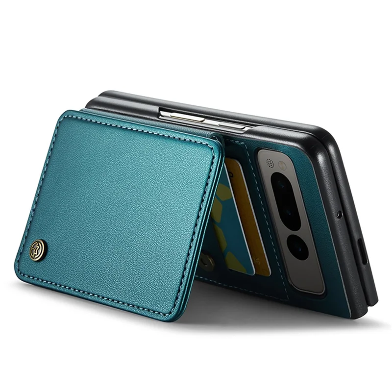 CASEME C22 Series for Google Pixel Fold Case Leather RFID Blocking Phone Cover with Front Frame - Green