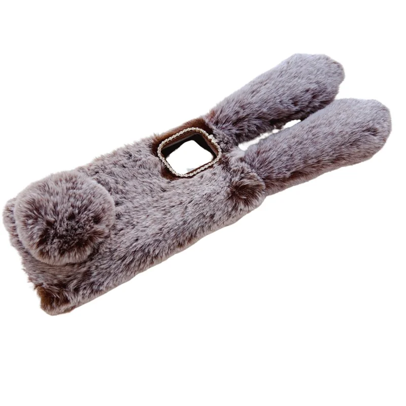 For Motorola Moto G84 5G Case Soft TPU Furry Hairball Fuzzy Phone Cover with Rhinestone Decor - Pink