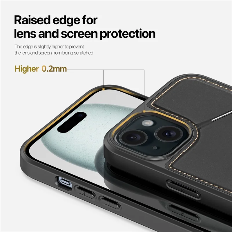 DUX DUCIS Rafi II Series для iPhone 15 Чехол с подставкой совместимый с MagSafe Чехол для телефона - Черный