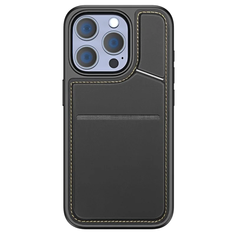 DUX DUCIS Rafi II Series for iPhone 15 Pro Max Magnetic Case Card Holder Kickstand Cover - Black