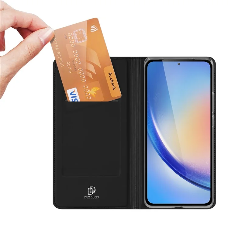 DUX DUCIS Skin Pro Series For Samsung Galaxy A35 5G Case Card Slot Leather Phone Shell - Black