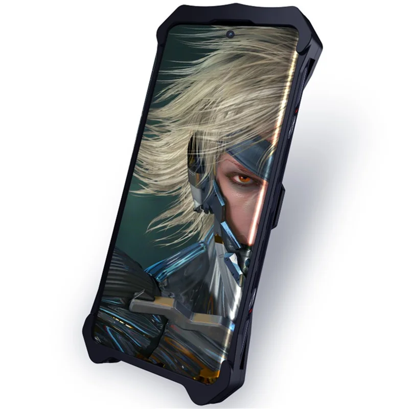 For Oppo A79 5G Shock-Absorbed Phone Case Aluminum Alloy Black Mobile Phone Cover