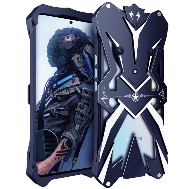 For Honor Magic5 Lite 5G Hülle Hohldesign Aluminiumlegierung Handyhülle Schwarz Mobilgehäuse