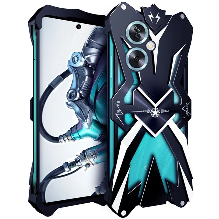 Para Oppo A2 5G Case Black Shock-Absorbed Alumínio Alloy Mobile Phone Cover Shell
