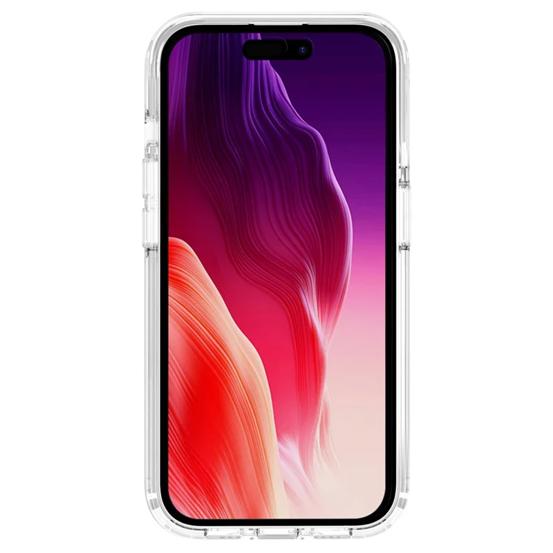 For iPhone 15 Pro Max Case Anti-scratch Protective Cover with Hidden Kickstand - Black+Transparent+White