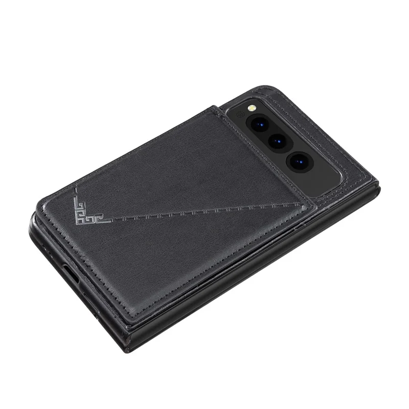 For Google Pixel Fold Kickstand Case Anti-Drop PU+TPU Card Holder Mobile Phone Cover