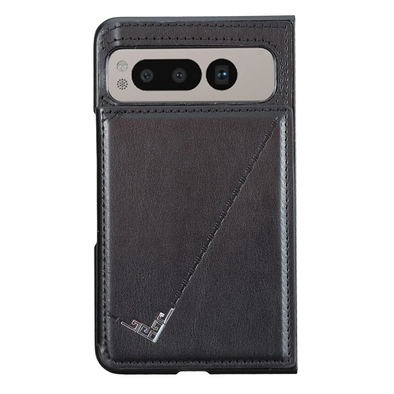 For Google Pixel Fold Kickstand Case Anti-Drop PU+TPU Card Holder Mobile Phone Cover