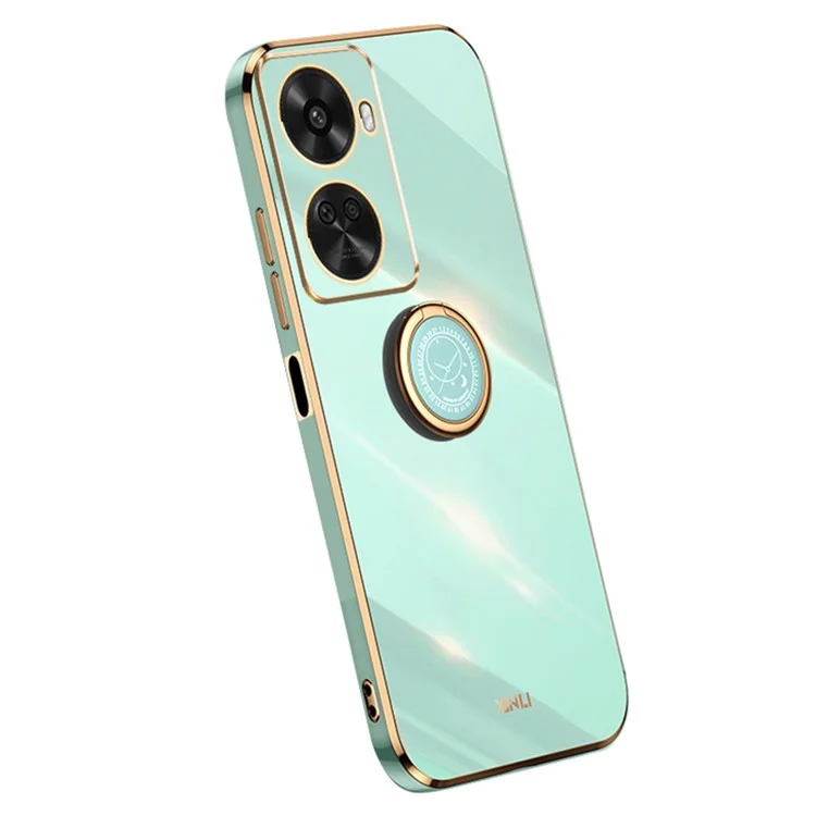 XINLI Pour Huawei nova 11 SE / nova 12 SE 4G Coque de téléphone Bordure dorée Électroplaquage avec support - Cyan